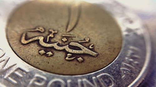 Close-Up of an Egyptian Pound Coin