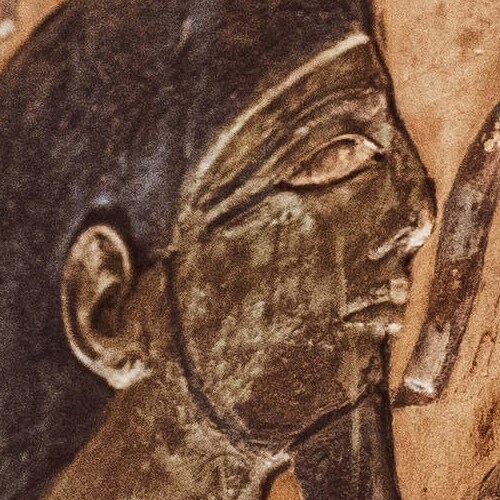 Close-up of an ancient Egyptian bas-relief profile