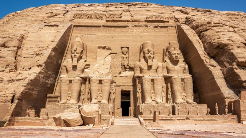"The Great Temple of Ramses II at Abu Simbel."