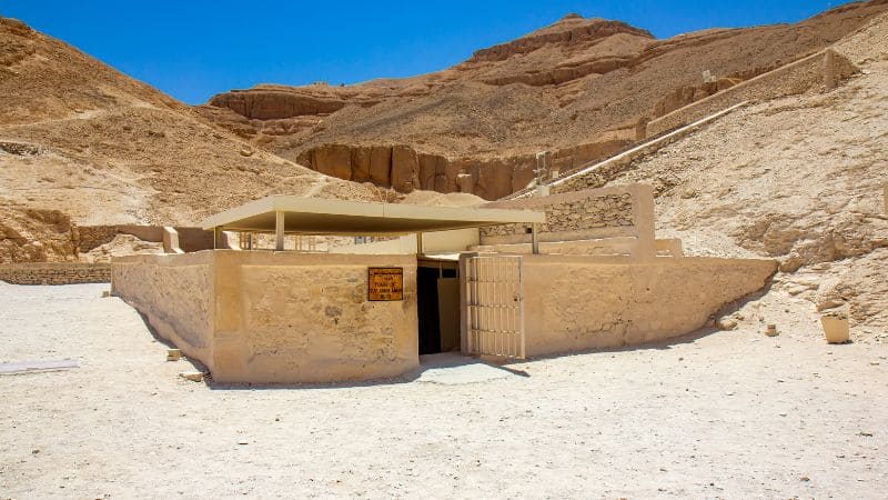 Entrance to an ancient Egyptian tomb in the Valley of the Kings.
