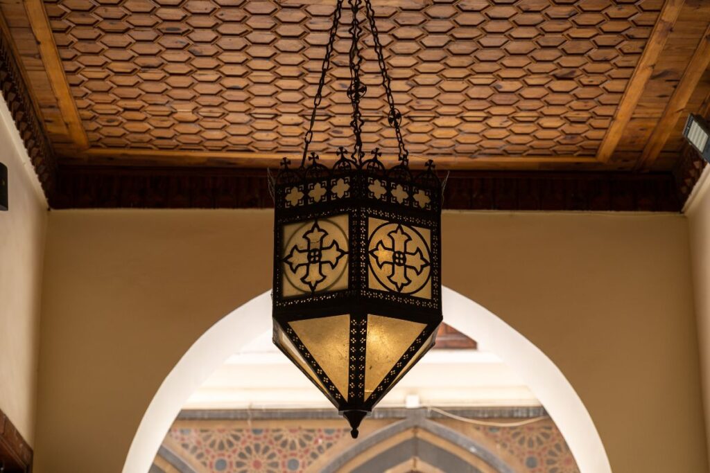 Traditional Coptic lantern in a church.