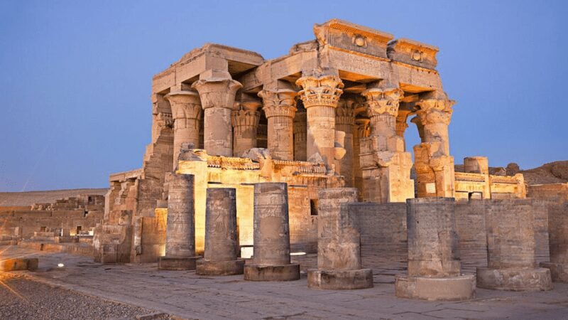 enchanting kom ombo temple at dusk