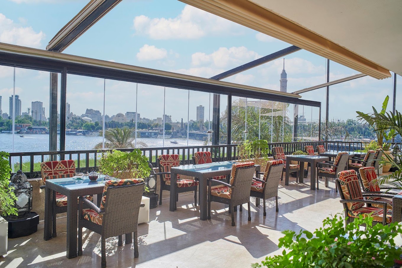 Semiramis InterContinental Cairo hotel exterior with a view of the Nile River