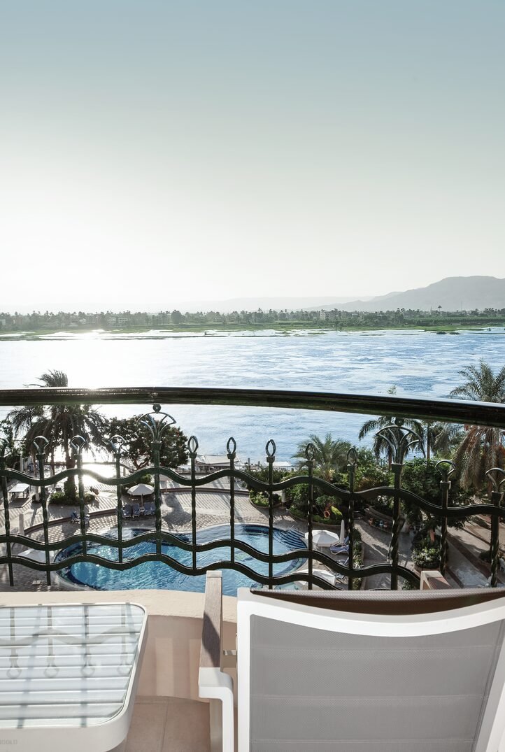 Steigenberger Nile Palace Hotel in Luxor with a luxurious pool area overlooking the Nile River