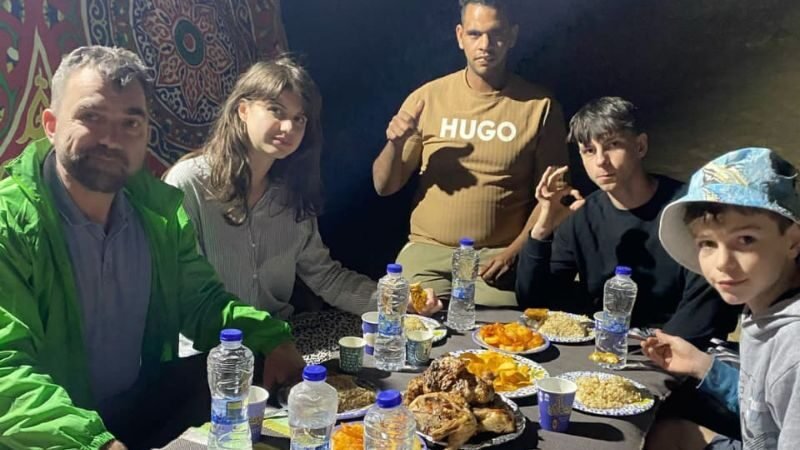 nighttime feast in the desert
