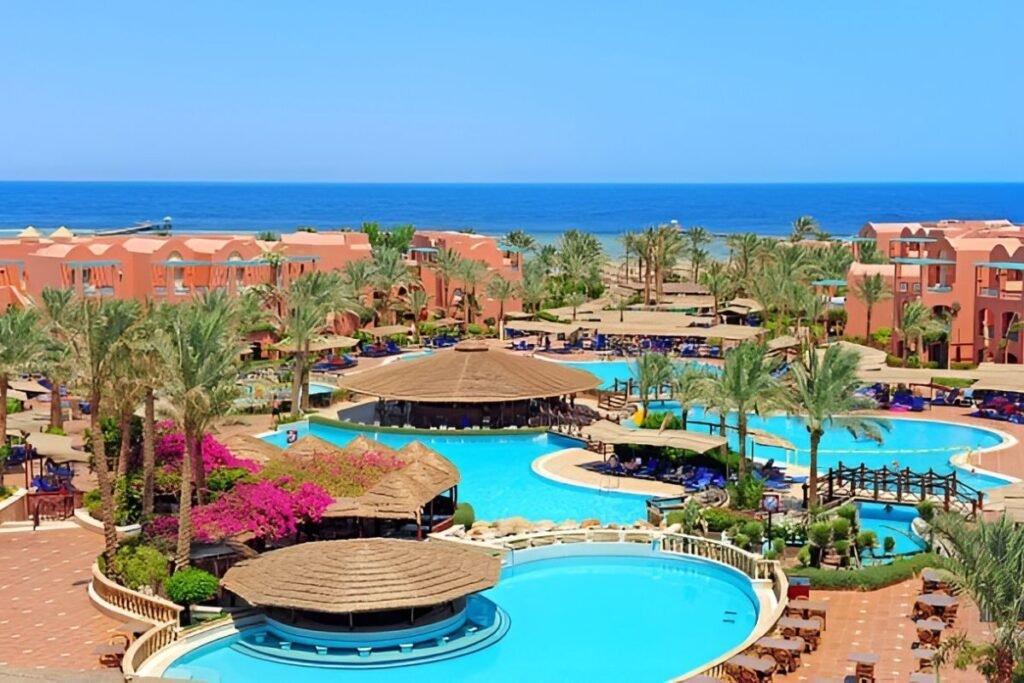 Luxury beachfront resort with multiple pools in Hurghada, Egypt