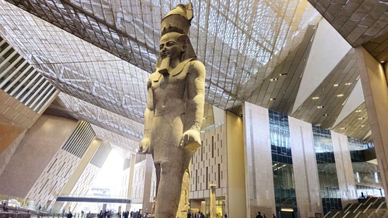 Statue of Ramses II inside the Grand Egyptian Museum